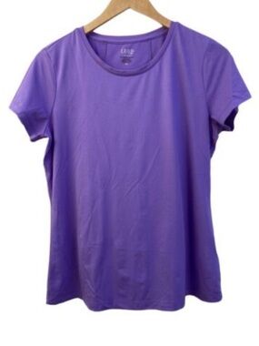 Izod Women's Short Sleeve Crew Neck Tee in Purple Size M